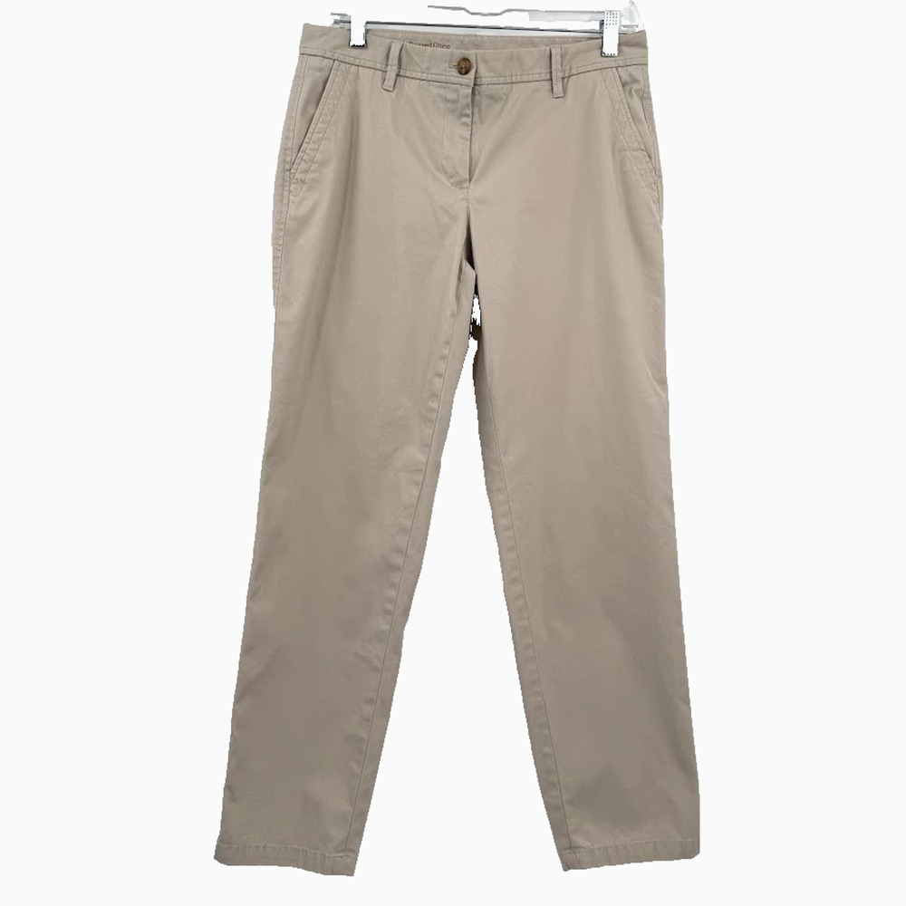 Talbots Relaxed Chino Pants Womens 4 Khaki Tan Straight Leg Stretch Career Casua